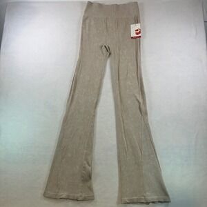 Hot Kiss Tan Seamless Ribbed Flare Pants High Waist Leggings BHWP4499TAN L